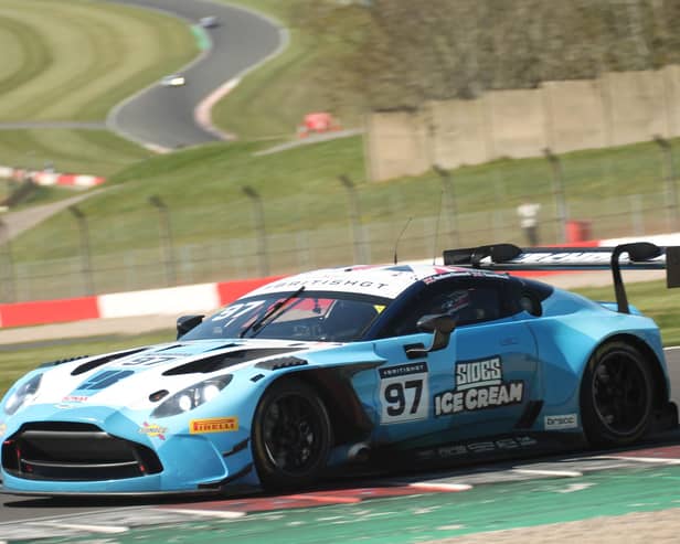Andrew Howard and Tom Wood scored victory in the British GT Championship GT Silver-Am class at Donington Park last weekend (Photo James Beckett)