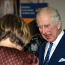 The King up close on his visit inside the Church of Christ the Cornerstone