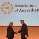 Dr Kumar Krishna Panikkar receives the Evelyn Baker Award from the Association of Anaesthetists