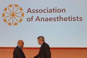 Dr Kumar Krishna Panikkar receives the Evelyn Baker Award from the Association of Anaesthetists