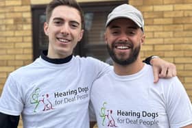 Adam and Dan Griffin preparing for their marathon challenge.