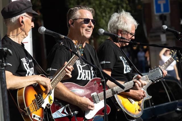 The Dung Beatles performing in Market Square. Photo: Jasmine Reed