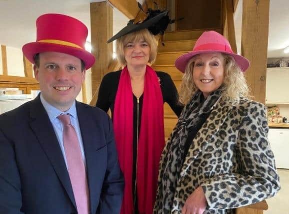 Greg Smith MP, pictured with Sue Farrington Smith and Liz Fussey, of Brain Tumour Research