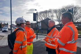 Councillor Steven Broadbent and Aylesbury MP Rob Butler at the new lights