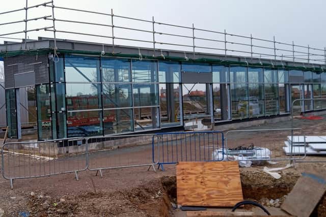 The new station building takes shape