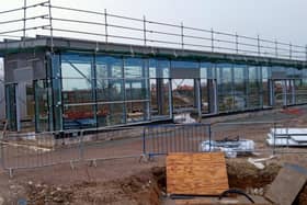 The new station building takes shape