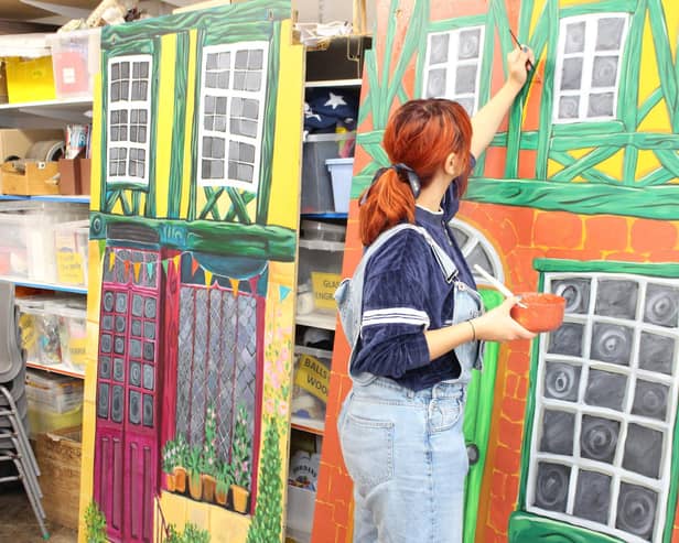 the handcrafted set for this year's pantomime