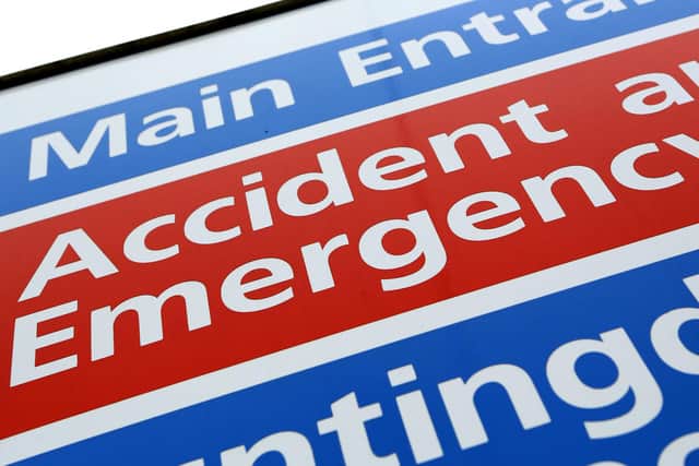 General view of an Accident and Emergency Sign, photo from Chris Radburn/PA Images