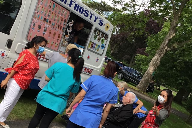 Residents and staff enjoyed ice cream from Mr Frosty's