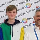 Daniel Thurston pictured with headteacher Simon Jones