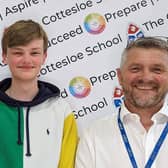 Daniel Thurston pictured with headteacher Simon Jones