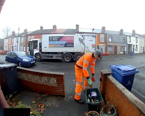 Video: Bin man misses Christmas treat - and dumps it in lorry