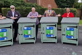 Former Aylesbury Mayor Tim Dixon at the unveiling of the new cabinets