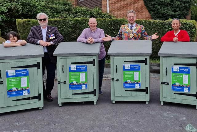 Former Aylesbury Mayor Tim Dixon at the unveiling of the new cabinets