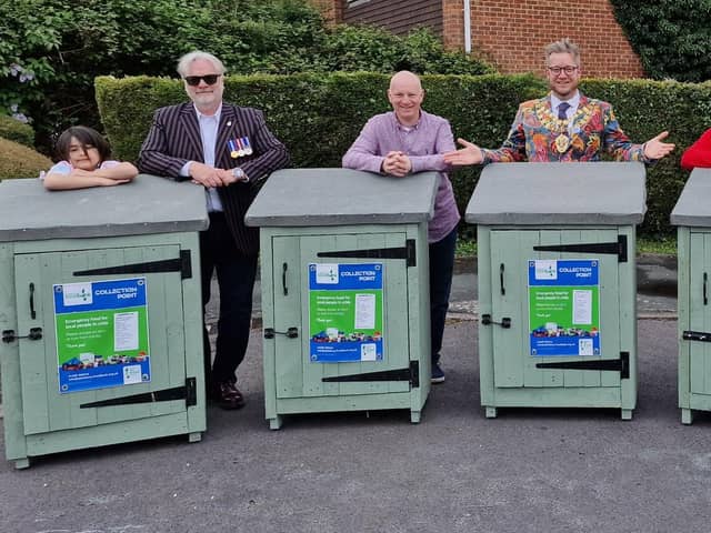 Former Aylesbury Mayor Tim Dixon at the unveiling of the new cabinets