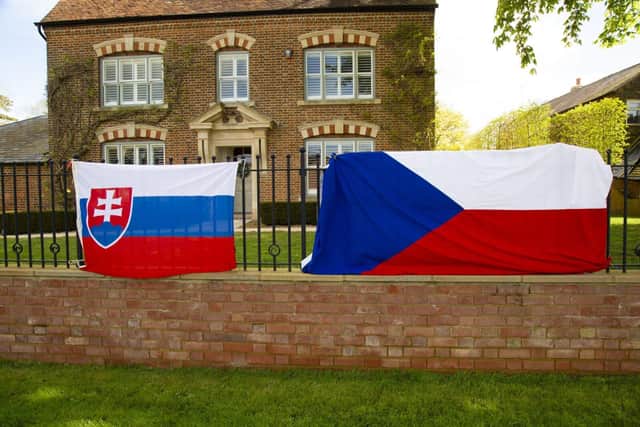 Czech and Slovak flags at Wingrave