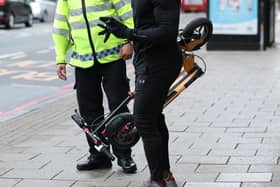 Private e-scooters cannot be ridden in public. Photo from Yui Mok/PA Images