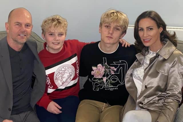 Nadine with her partner Daryl and sons, Blake and Zaine.