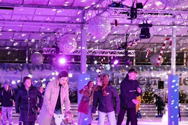 Families at the ice rink's launch event last winter, Photo from Rebecca Fennell photography