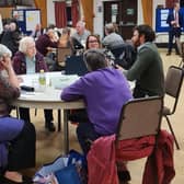 Discussion group at the annual town meeting