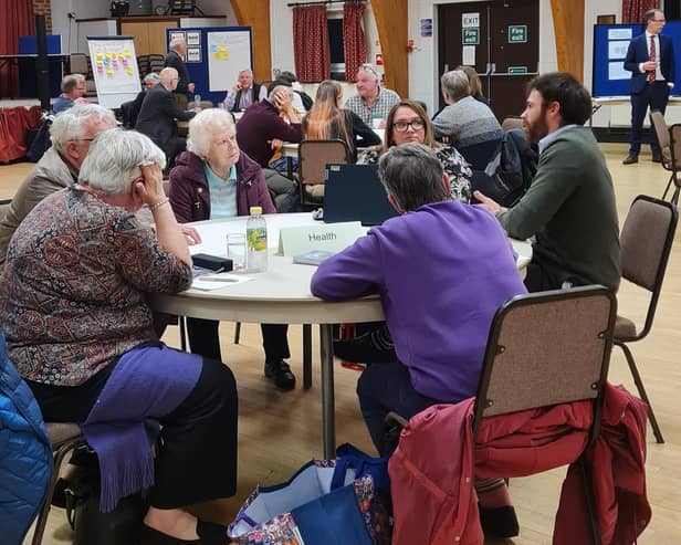 Discussion group at the annual town meeting