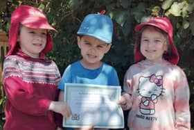 Grasshoppers children with their certificate of appreciation
