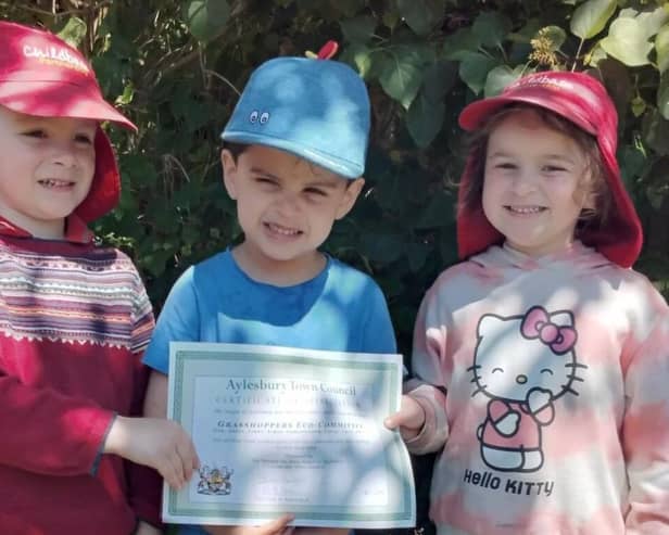 Grasshoppers children with their certificate of appreciation
