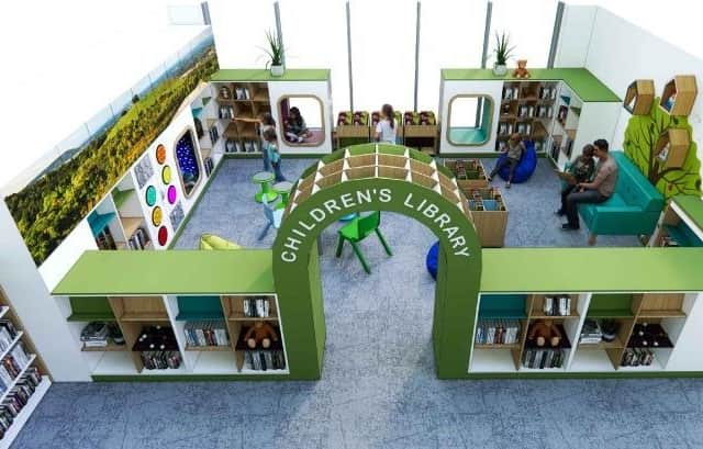 The new children's library is said to be double the size of the current one