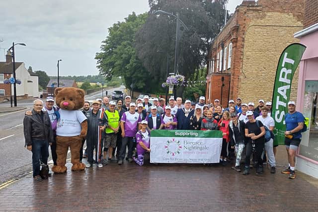 Walkers at the starting point in Newport Pagnell