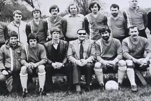 Playing for Buckingham Athletic - 2nd from the right top row.