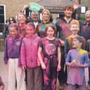 Children celebrating Holi with local PCSOs who were in attendance at the event