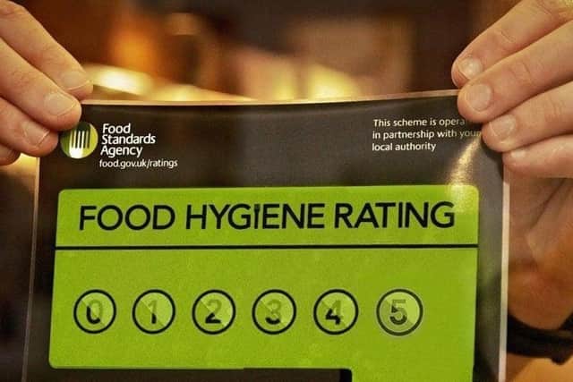 Premises selling food are rated on a scale of 0 to 5.