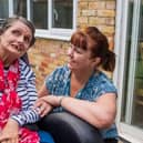 Manager of The Crossings Lesley Allister with one of the service users