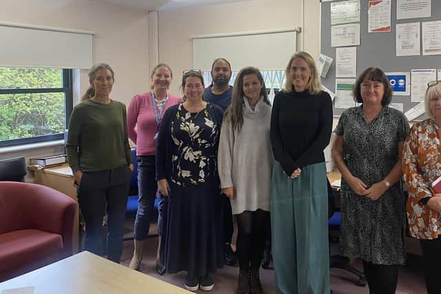 Laura Kyrke-Smith MP on a visit to meet the team at Whitehill GP Surgery in October 2024.