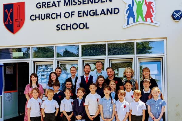 Johnny Magee (headteacher) Paul Guerrieria (chair of governors) and Rozalyn Thomson (CEO of the Great Learners Trust).