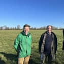 At the site of the new Wing Wood (from L-R) William Tyson, senior surveyor (Forestry England), John Chilver, cabinet member for Accessible Housing and Resources, and Gareth Williams, deputy leader and cabinet member for Climate Change and Environment. Image: Buckinghamshire Council.