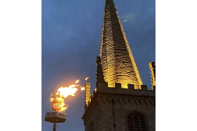 The beacon beside the church spire