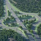 The new roundabout currently being constructed on the M25
