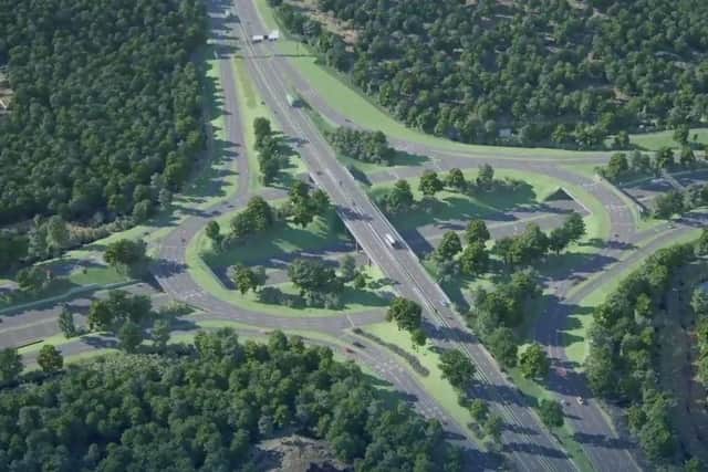 The new roundabout currently being constructed on the M25