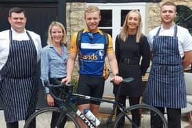 Luke (centre) with Grand Junction Buckingham colleagues (L-R) Head Chef Tom Oxley, Claire Wood, Holly Byer and Jake Wright