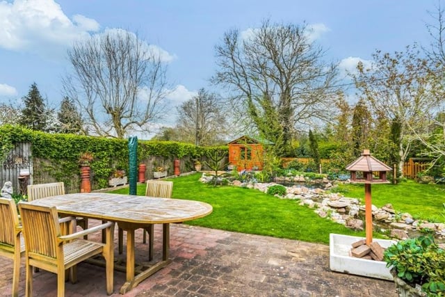 A look at the luxurious garden which also boasts glorious countryside views.