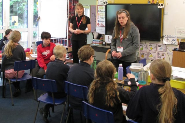 Kay Ashton talks to pupils
