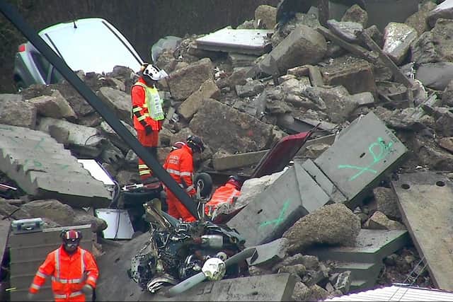 Piles of rubble were supplied by Bucks Recycling