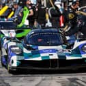 PIT STOP PRACTICE: Aston Martin's Team Heart of Racing Valkyrie AMR-LMH was in action at the Daytona International Speedway last weekend. (Photo courtesy of IMSA)
