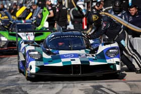 PIT STOP PRACTICE: Aston Martin's Team Heart of Racing Valkyrie AMR-LMH was in action at the Daytona International Speedway last weekend. (Photo courtesy of IMSA)