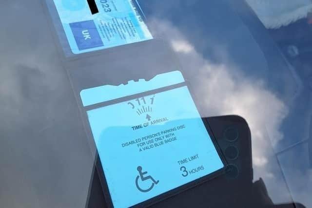 Police officers and councillors inspected a number of Blue Badge holders