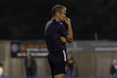 Brackley Town boss Kevin Wilkin watches on during his team's 2-1 defeat at King's Lynn Town. Picture by Glenn Alcock