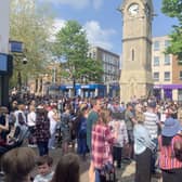 Residents gathering for the closing ceremony. Photo from Aylesbury Town Council