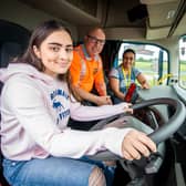 Attendee Sabrina Bailey with her mother Nina and Garth Brooks in the Forterra LGV vehicle