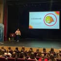 Helen Steel speaking at Pipers Corner School